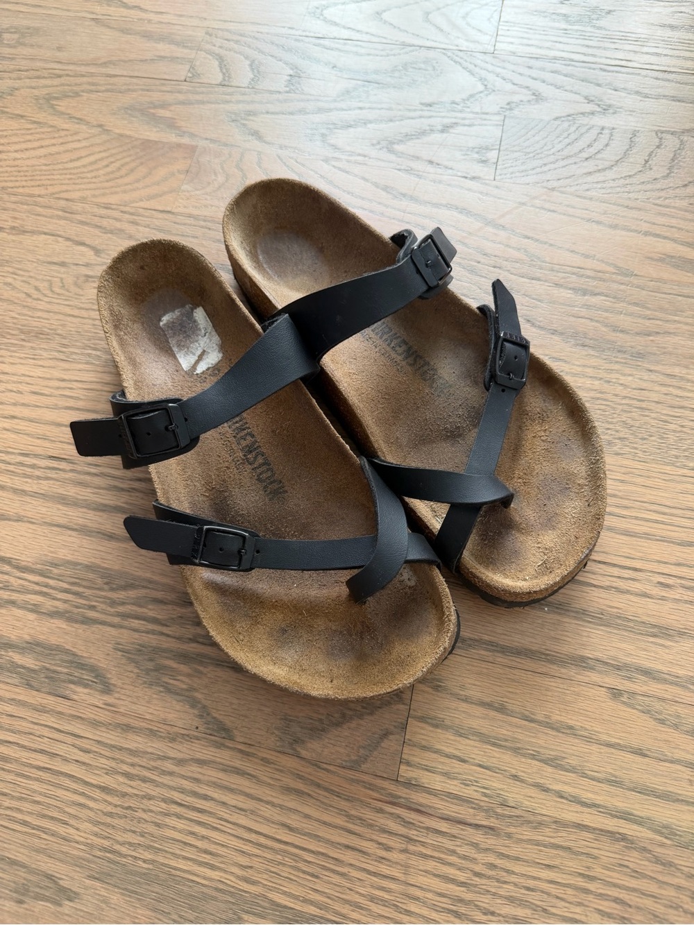 Birkenstock Black Leather Strappy Sandals